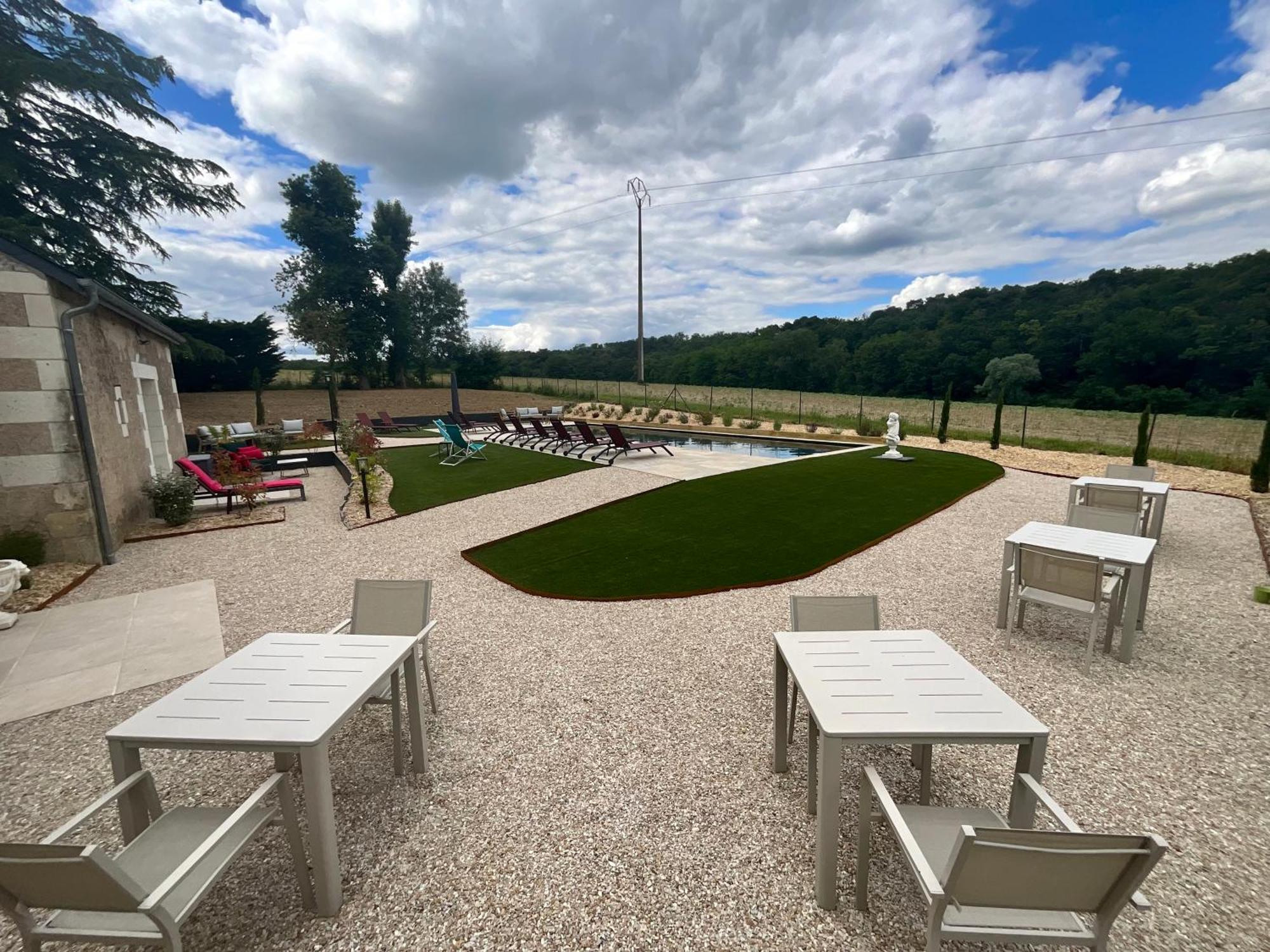 Sans Souci Bed And Breakfast Luxe Heated Pool And Restaurant Luzillé Exterior photo